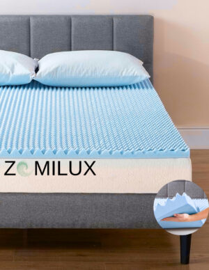 8 Colchonetas Memory Foam de Gel con 7 Zonas | Sobrecolchón 5 cm Ortopédico Azul