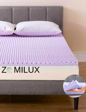 8 Colchonetas Memory Foam de Lavanda con 7 Zonas | Sobrecolchón 7.6 cm Ortopédico Morado