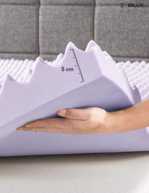 8 Colchonetas Memory Foam de Lavanda con 7 Zonas | Sobrecolchón 5 cm Ortopédico Morado - Image 3