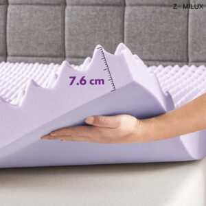 8 Colchonetas Memory Foam de Lavanda con 7 Zonas | Sobrecolchón 7.6 cm Ortopédico Morado - Image 3