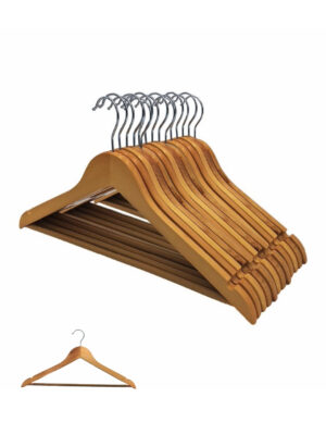 2000 Ganchos Para Ropa Madera Elegante Premium Antideslizante