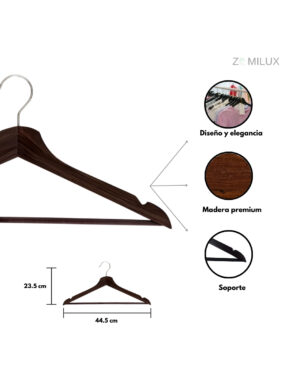 2000 Ganchos Para Ropa Madera Elegante Premium Antideslizante - Image 5
